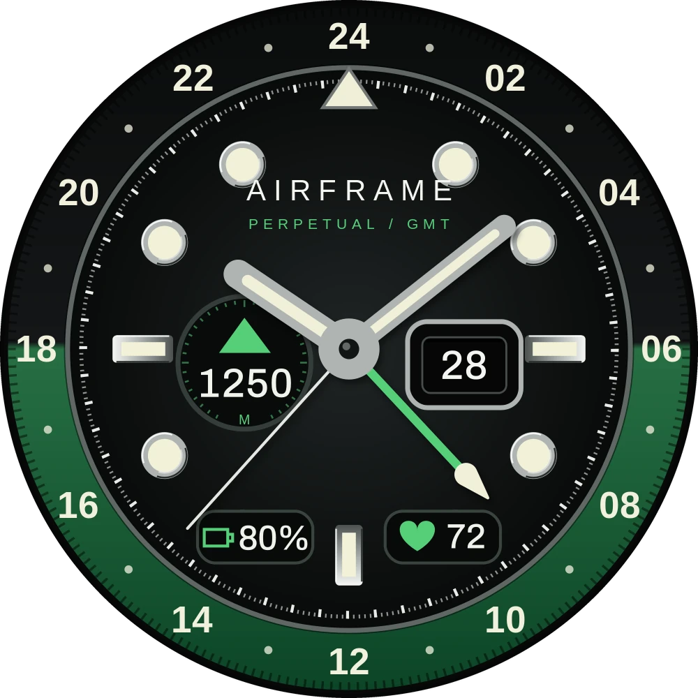 GMT watch face